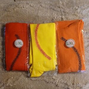 Baseball Stitch Pattern Socks Set